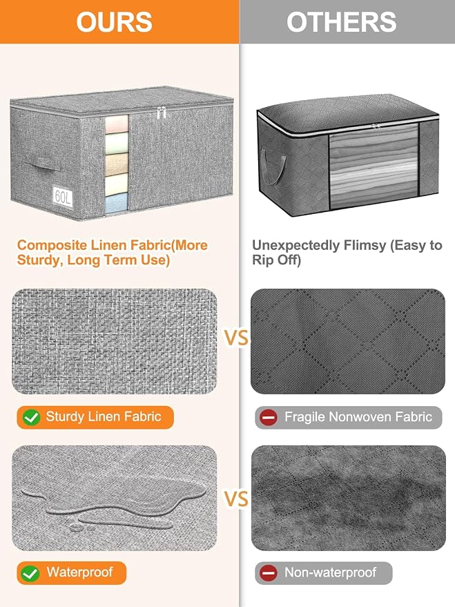 60L Blanket Storage, Comforter Storage Bag - Image 8
