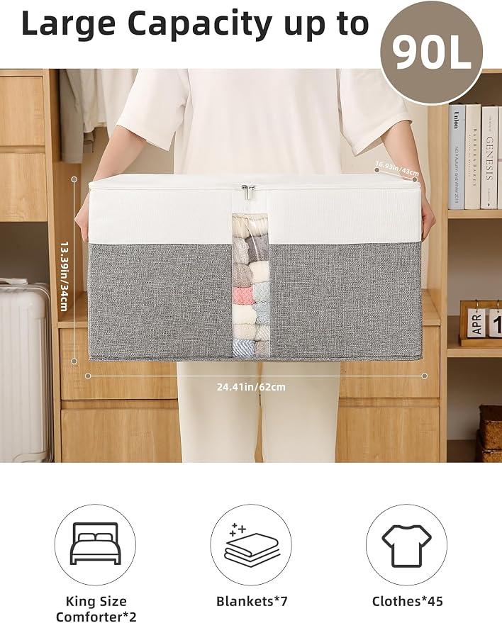 Reinforced LARGE Blanket Storage Baskets - Image 3