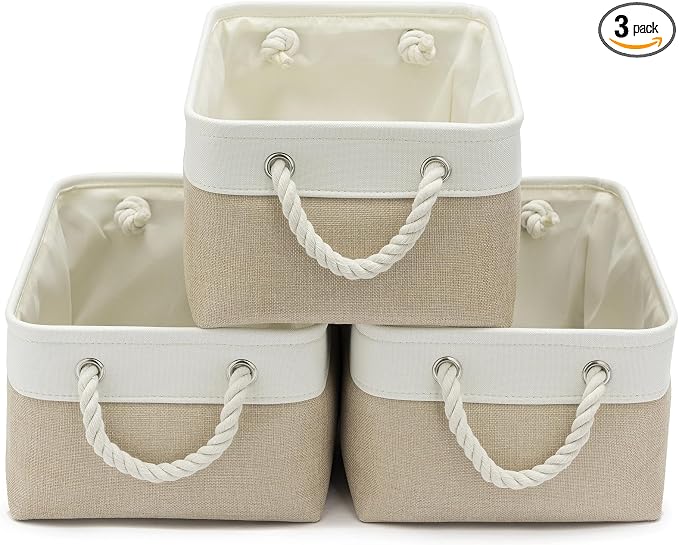 13.8x9.8x6.7 Inch Fabric Small Storage Bins by VQRTEXAStorageBasket