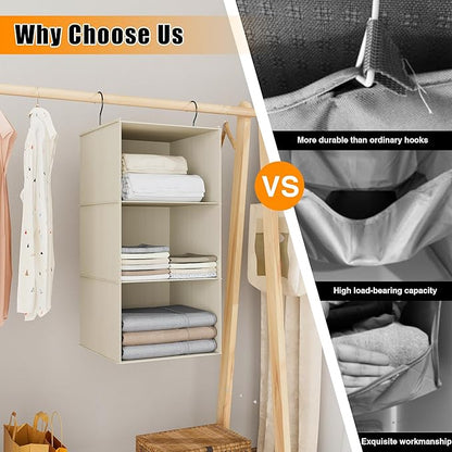 Hanging Closet Organizer and Storage 3-Shelf, Easy Mount Foldable Hanging - Image 8