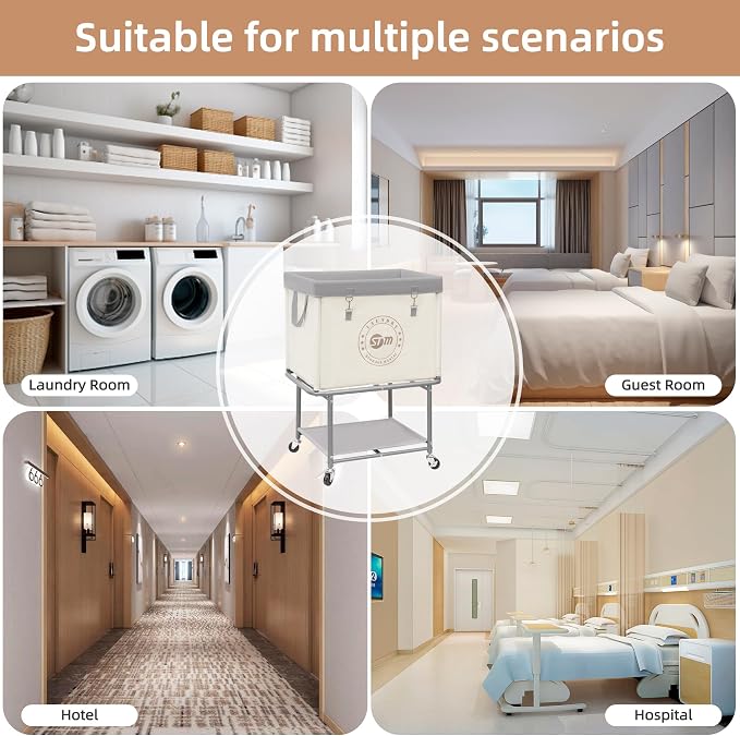 STORAGE MANIAC Rolling Laundry Cart - Image 8
