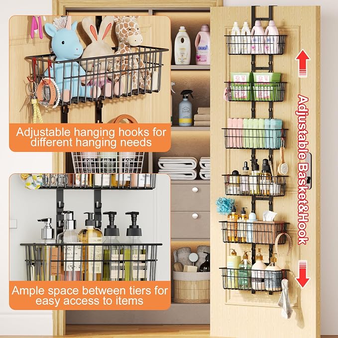 Hongtamoya Over The Door Organizer, Adjustable Hanging Door Organizer - Image 8