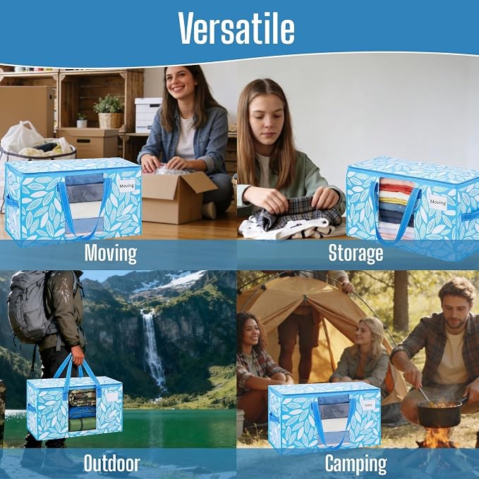 VENO 2 Pack Heavy Duty Moving Bags, Clothes and Comforter Storage Bags - Image 7