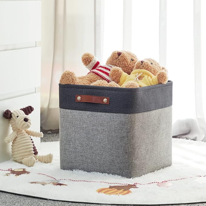 HNZIGE Storage Foldable Baskets Cubes Set Fabric Bins - Image 7