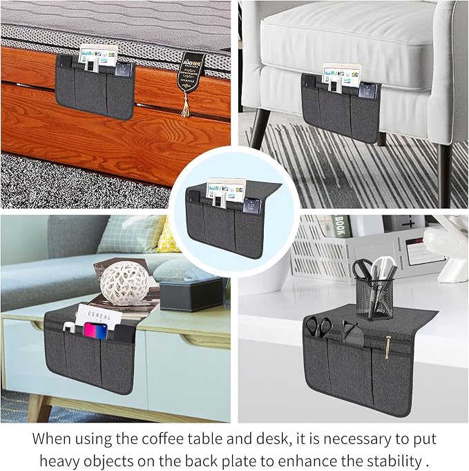 Bedside Caddy Bedside Storage Organizer Magazine Phone Tablet iPad Remote Holder - Image 5