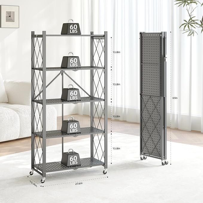 Fenbeli Foldable Shelves with Wheels - Image 3