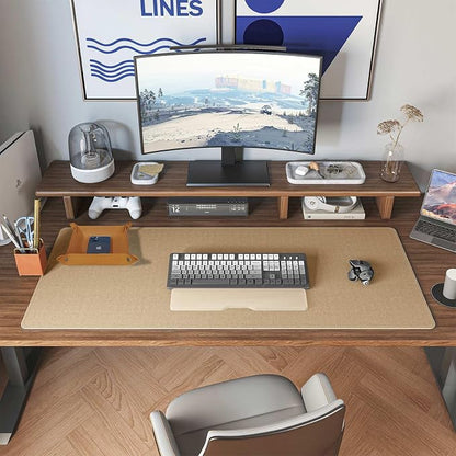 DAWNTREES Dual Sided Desk Mat, Leather Desk Pad, Cork Desk Mat Protector - Image 7
