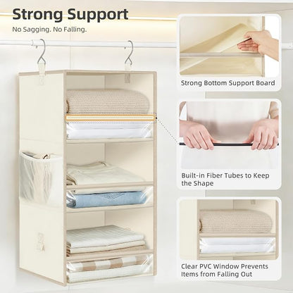 STORAGE MANIAC 6-Shelf Hanging Closet Organizer and Storage, 2 Separable - Image 5