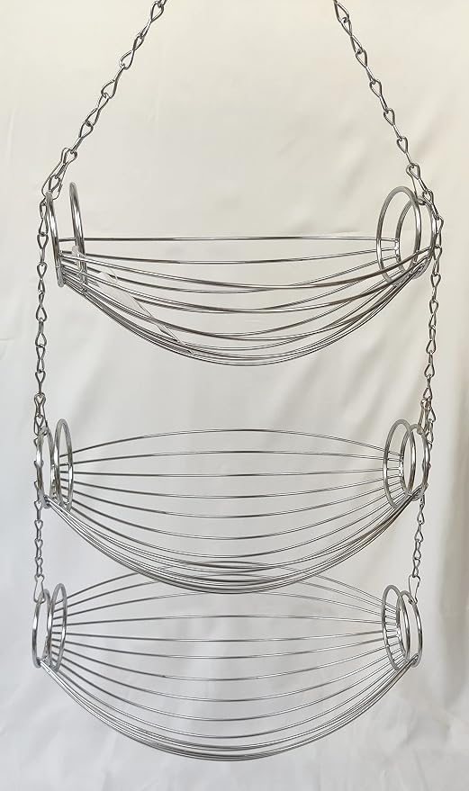 3 Tier Fruit Bowl Fruit Basket for Kitchen, Hanging Kitchen Storage Organizer - Image 5