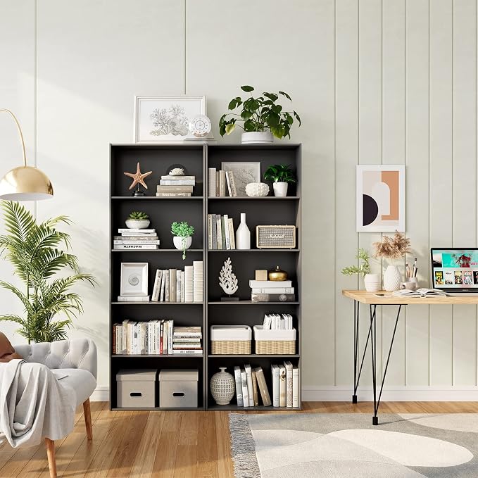 Tangkula 5-Tier Bookcase, 67” Tall Freestanding Bookshelf - Image 4