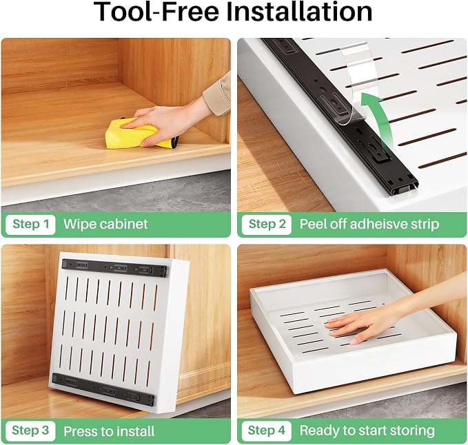 Pull out Cabinet Organizer, Heavy Duty Full-Extension Slide out Drawers - Image 7