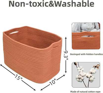 Cotton Rope storage Basket Bins Woven Basket - Image 2