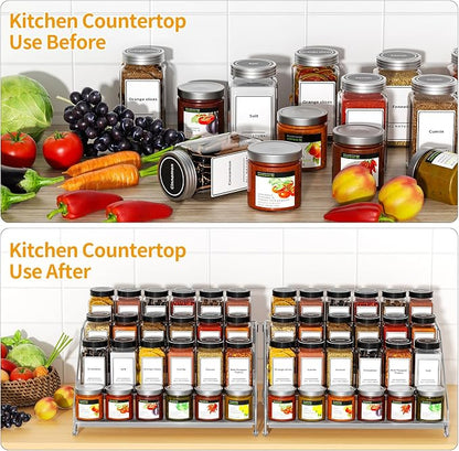 4 Tier Spice Rack Organizer for Cabinet, Spice Rack Organizer, Depth Adjustable - Image 3