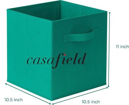 Casafield Set of 6 Collapsible Fabric Cube Storage Bins, Teal - Image 7