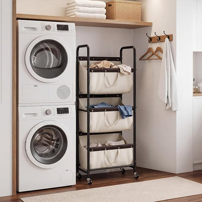 GRANNY SAYS 3 Section Tiered Laundry Sorter, Slim Vertical Laundry Hamper - Image 6