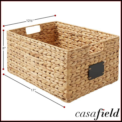 Casafield Set of 2 Water Hyacinth Pantry Baskets, 12-1/2" x 17" x 8", - Image 7
