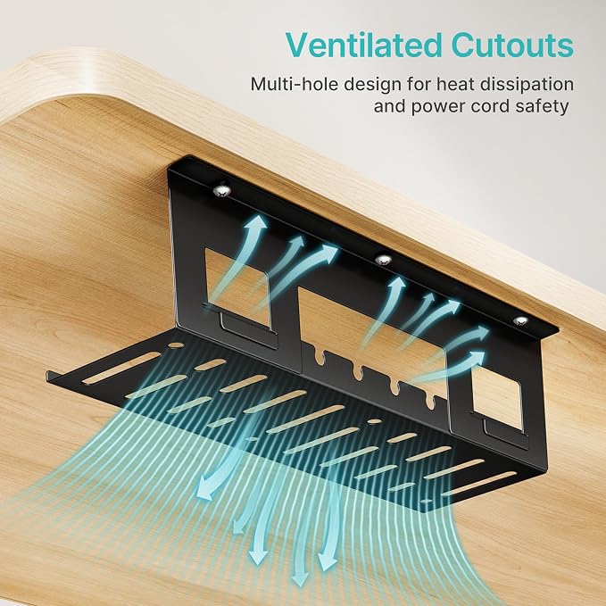 Under Desk Cable Management Tray, 15.7 Inches Metal Cord Organizer Rack - Image 6