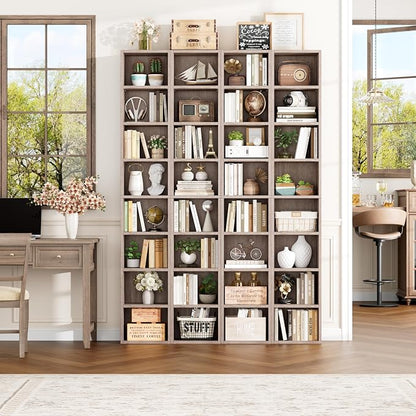 FOTOSOK Bookshelf Bookcase 8-Tier Narrow Bookshelf Tall CD Media Tower Rack | - Image 2