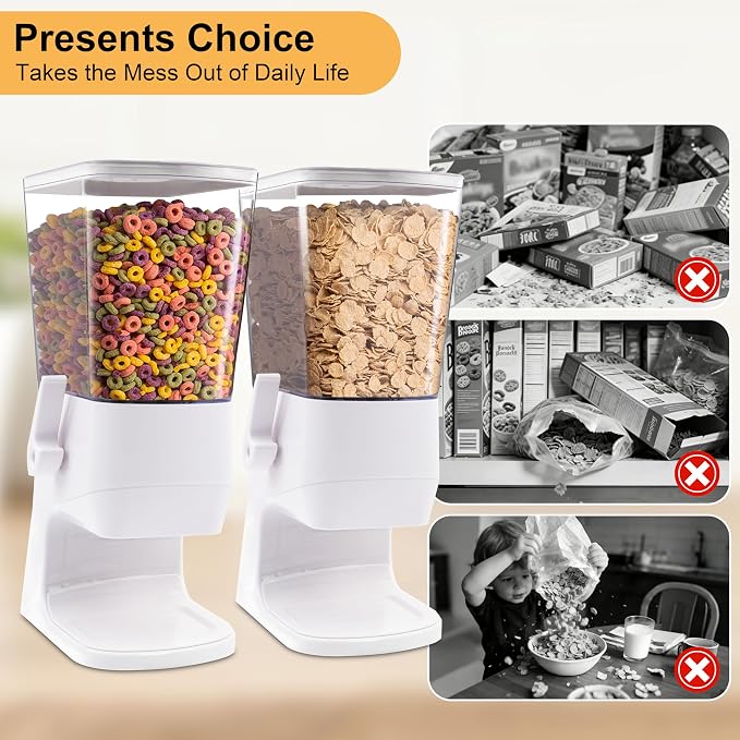 Cereal Dispenser Countertop 2Pcs, Cereal Containers Storage Snack Dispenser - Image 6