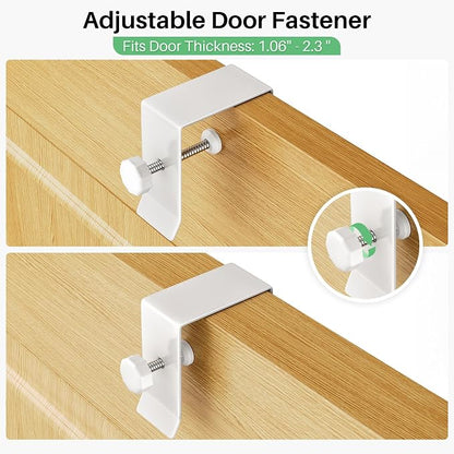 SNTD 8 Tiers Wooden Over the Door Organizer, Walnut | Pantry Door Organizers - Image 3
