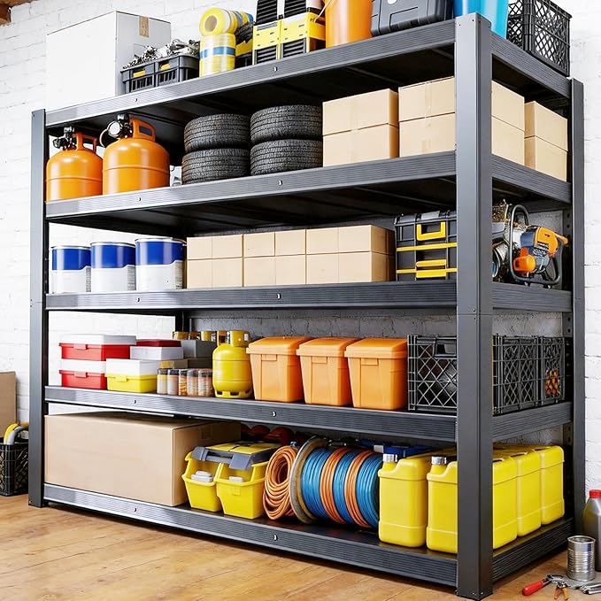 84" H 5-Tier Heavy Duty Storage Shelves, 3000LBS Capacity Adjustable Metal by Unknown