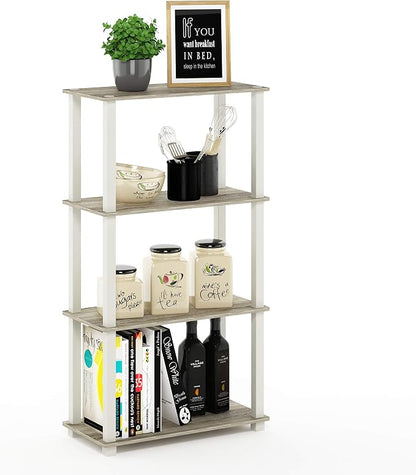 Furinno TURN-S-TUBE Storage Shelves, 4-Tier Book Shelf, Corner Shelf, Toolless by Furinno-FitsYourSpaceFitsYourBudget