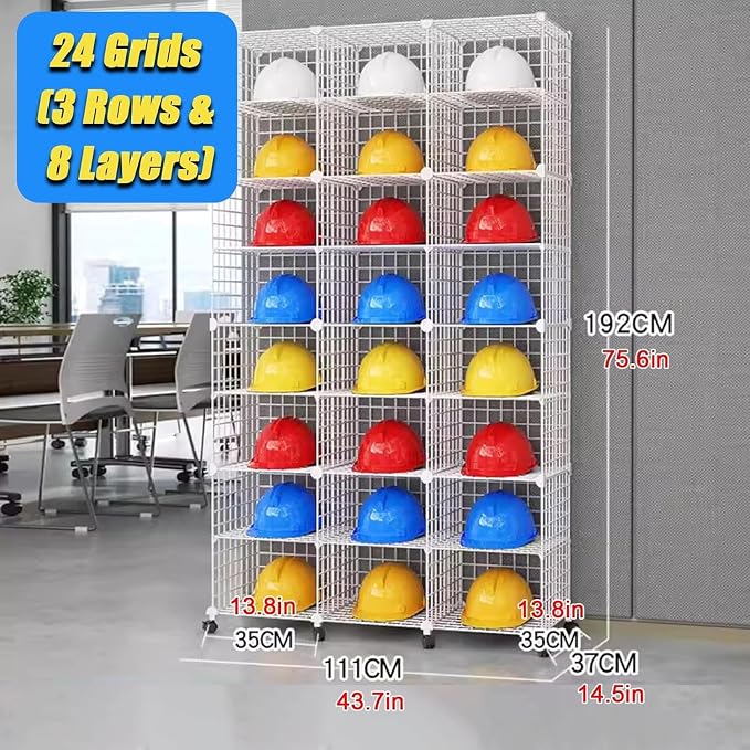 Stackable Safety Helmet Storage Boxes, Large Adjustable Hard Hat Placement - Image 2