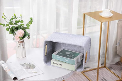 Collapsible Storage Bins Foldable Felt Fabric Storage Basket Organizer Boxes - Image 3