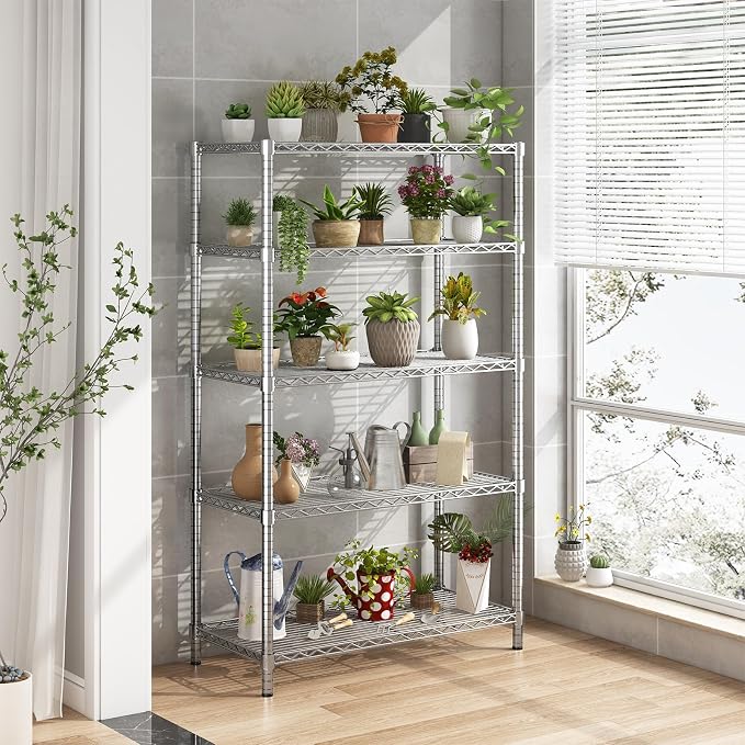 ROOMTEC 5-Tier Heavy Duty Wire Shelving Unit, 2000 lbs Total Capacity - Image 2