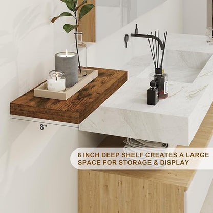 Fun Memories Floating Shelves for Wall, 8 Inch Deep Floating Wall Shelf - Image 4