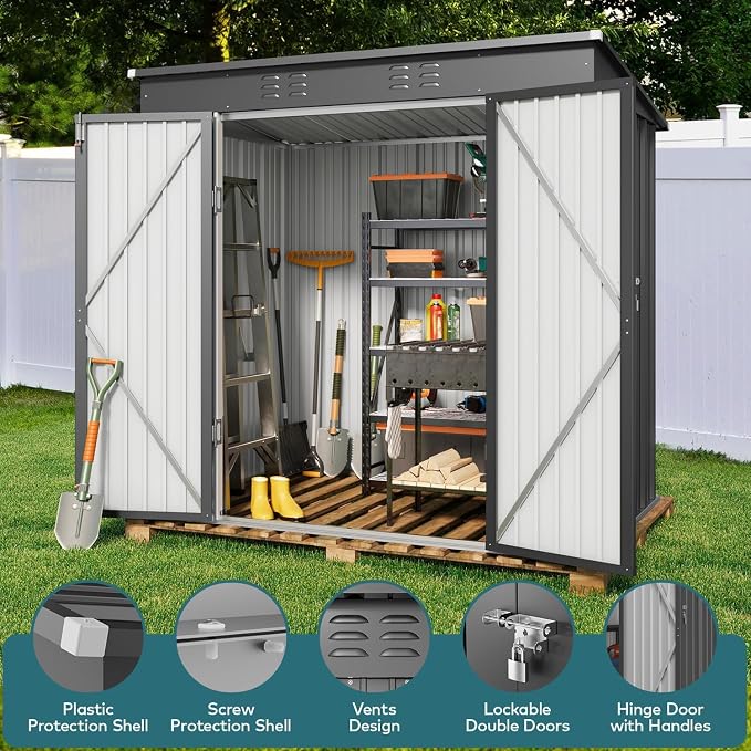 Gizoon 6' x 4' Outdoor Storage Shed - Image 4