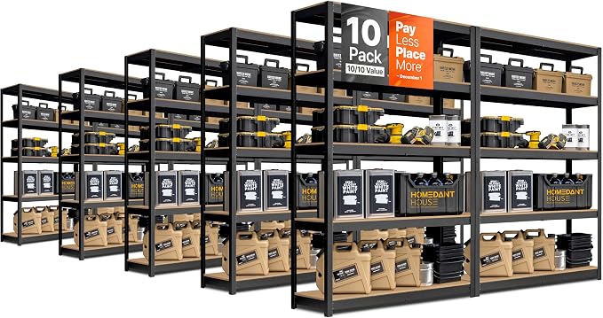 HOMEDANT House 48" Wide Boltless Heavy Duty Garage Storage Shelving Adjustable by TheBestOrganizingSolution