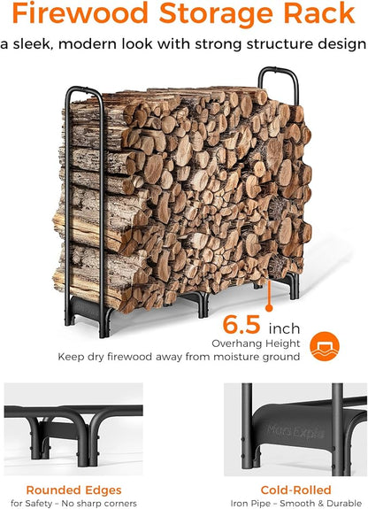 Firewood Rack，4ft Heavy Duty Fire Wood Storage Racks - Image 3