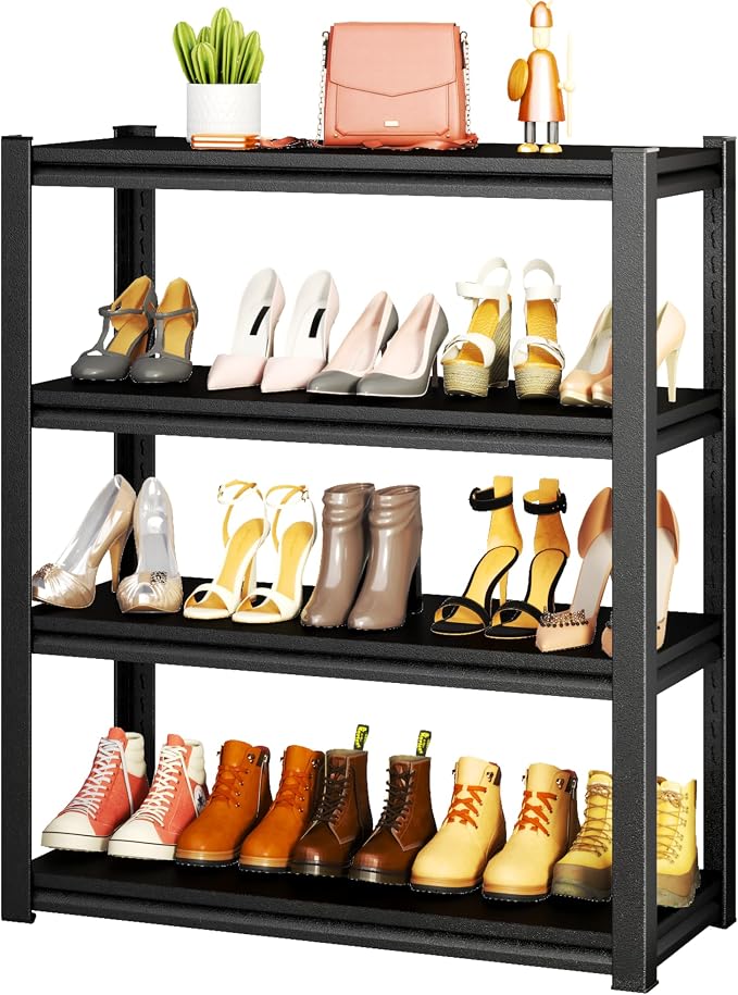 Storage Shelves, Garage Metal Shelving Unit, Adjustable, Double-Layer Column by Beaunatixx