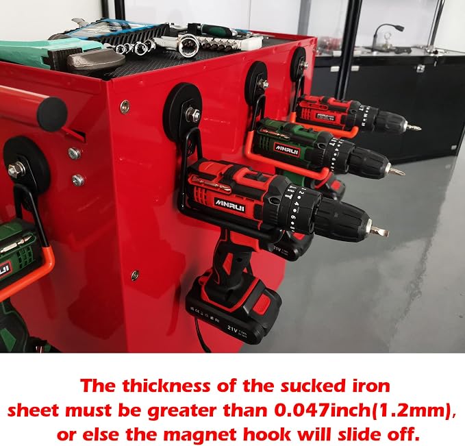 ULIBERMAGNET Magnetic Hooks, Heavy Duty Extra Large Hooks, Power Tool Organizer - Image 6
