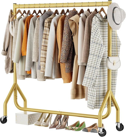 Clothes Clothing Rack, Rolling Heavy Duty Clothes Rack Load 420 LBS by HYSEYY