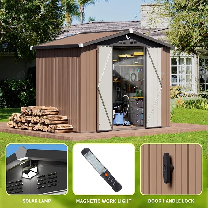 Metal Storage Shed, Outdoor Storage Building 8x6, Large Backyard Shed - Image 2