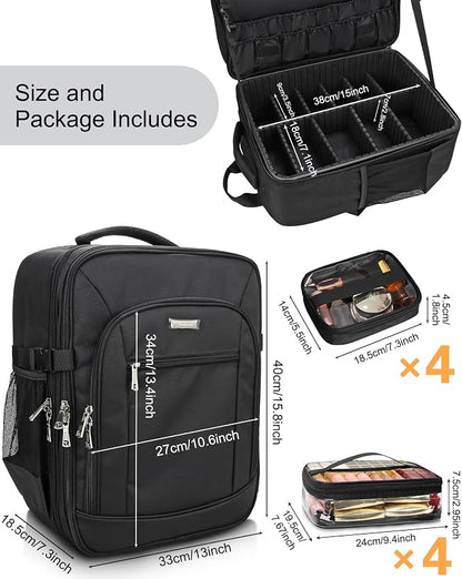 Makeup Backpack Professional Makeup Artist Bag Extra Large Cosmetic Bags - Image 4