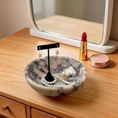 Luxury Natural Marble Decorative Bowl – Medium 7-Inch Calacatta Viola Marble - Image 2