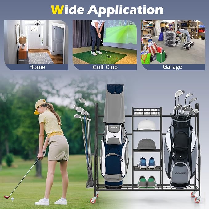 GYMAX Golf Bag Organizer, Golf Storage Garage Organizer - Image 5