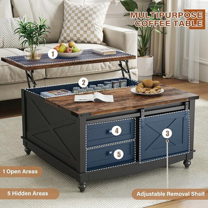 ALLSTAND 31.5" Lift Top Coffee Table - Image 6