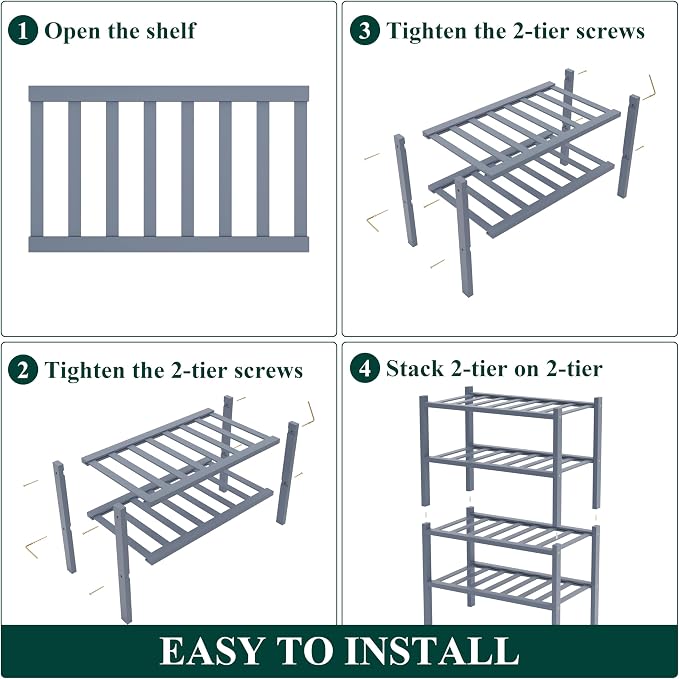 Smiry Bamboo Shoe Rack for Closet, 4 Tier Small Wooden Stackable Shoe Organizer - Image 6