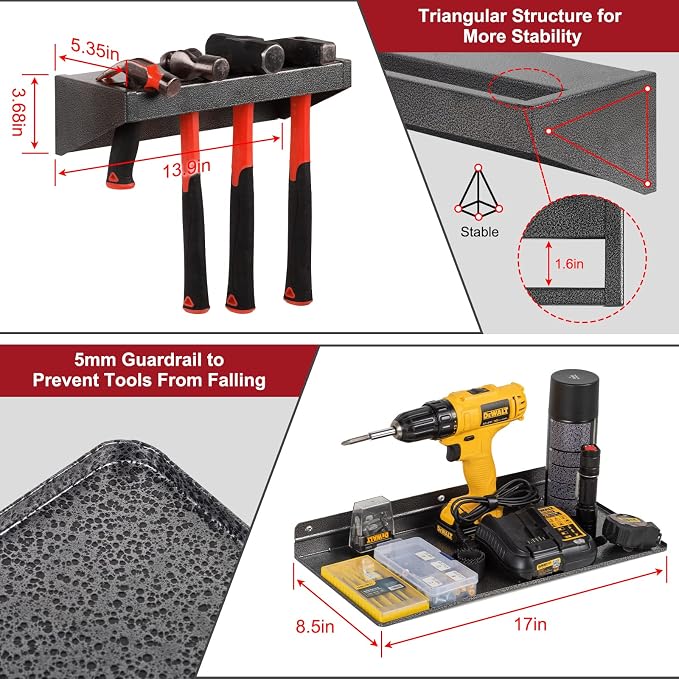 Screwdriver Organizer, Metal Plier Organizer Hammer Rack Screwdriver Holder - Image 3