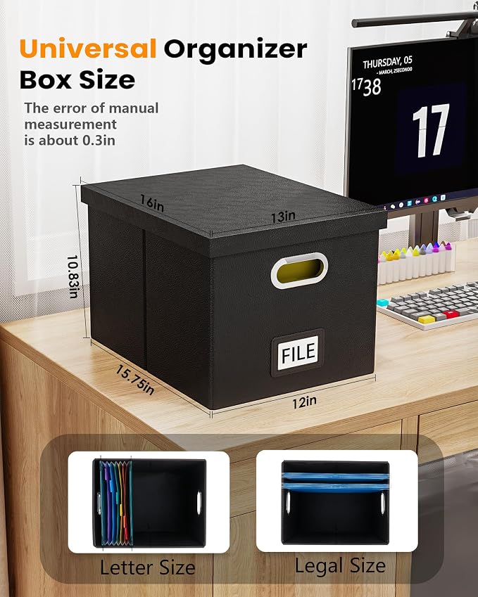 File Organizer Box with Lid - Image 3
