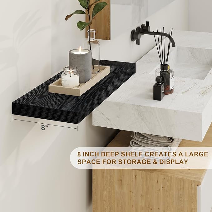 Fun Memories Black Floating Shelves 36 Inch Long, 8 Inch Deep Floating Shelf - Image 4
