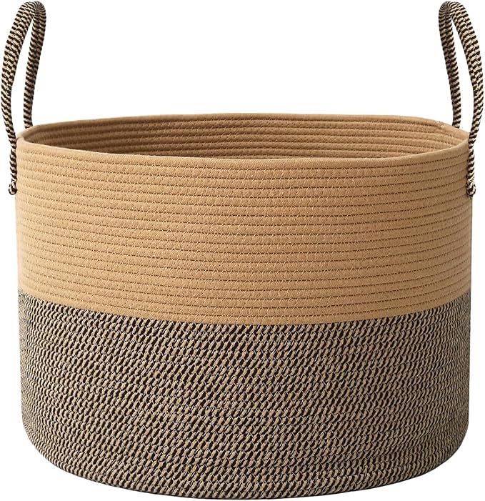 JMvicyroam 65L Extra Large Machine Washable Cotton Rope Blanket Basket | by JMvicyroam