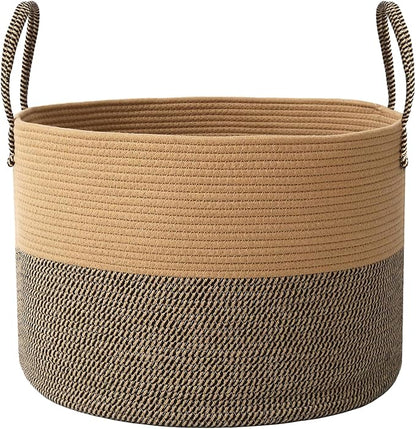 JMvicyroam 65L Extra Large Machine Washable Cotton Rope Blanket Basket | by JMvicyroam
