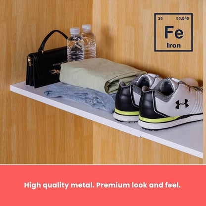 Home in Bold Tension Rod Shelving Expandable Closet Tension Shelf Storage Rack - Image 4