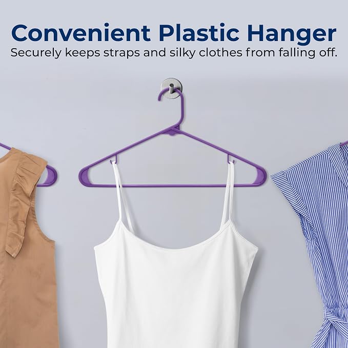 SereneLife 200 Pack Plastic Hangers, Space-Saving Closet Organizers, Durable - Image 6