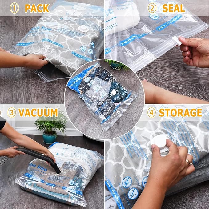 MEIQIHOME Vacuum Storage Bags, Space Saver Sealer Bags, Vacuum seal bags - Image 2